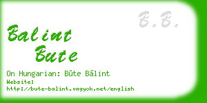 balint bute business card
